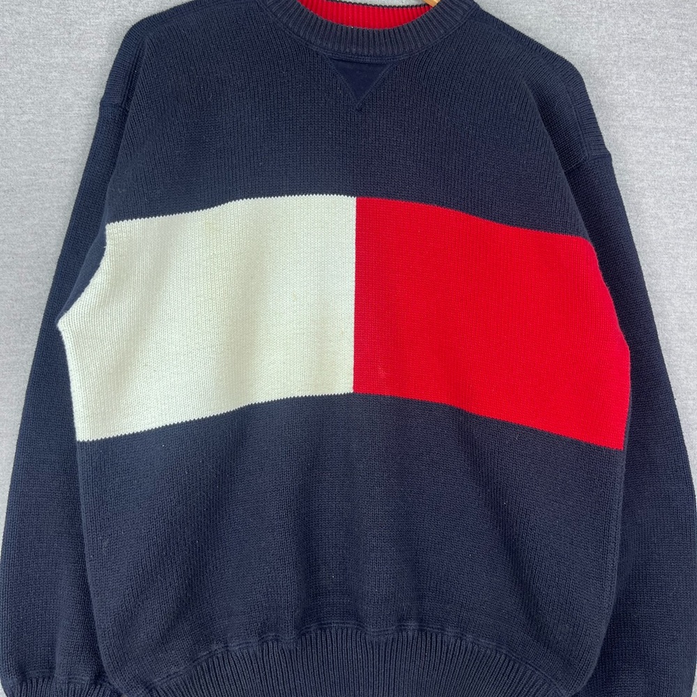 Vintage TOMMY HILFIGER Men Crew Neck Jumper Pullover Sweater Size L